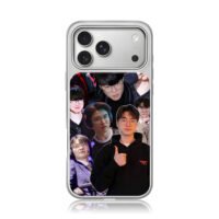 Collage of Faker T1 LoL pro iPhone 17 Pro Max Electroplated Silver Case1