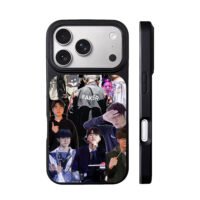 Collage of Faker T1 with chibi iPhone 17 Pro Max Black Case