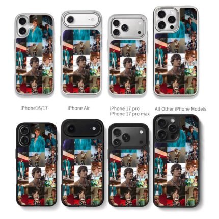 Collage of Justin Bieber photos Chris Brown Phone Case Black Electroplated Silver For Iphone 11 To 17