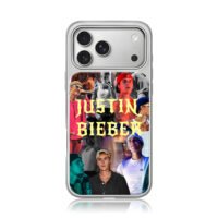 Collage of Justin Bieber photos iPhone 17 Pro Max Electroplated Silver Case1