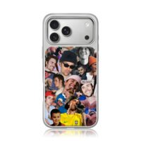 Collage of Justin Bieber photos iPhone 17 Pro Max Electroplated Silver Case1
