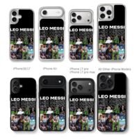 Collage of Leo Messi trophy moments Chris Brown Phone Case Black Electroplated Silver For Iphone 11 To 17