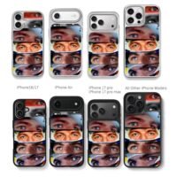 Collage of Max Verstappen F1 eyes Chris Brown Phone Case Black Electroplated Silver For Iphone 11 To 17