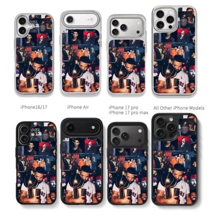 Collage of rapper Drake photos Chris Brown Phone Case Black Electroplated Silver For Iphone 11 To 17
