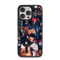 Collage of rapper Drake photos iPhone 16 Pro Max Black Case