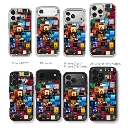 Collage of Spotify Eminem Bad Bunny Chris Brown Phone Case Black Electroplated Silver For Iphone 11 To 17