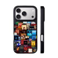 Collage of Spotify Eminem Bad Bunny iPhone 17 Pro Max Black Case