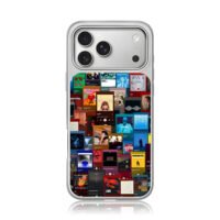 Collage of Spotify Eminem Bad Bunny iPhone 17 Pro Max Electroplated Silver Case1