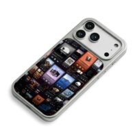 Collage of Spotify music players iPhone 17 Pro Max Electroplated Silver Case2