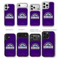 Colorado Rockies baseball logo Chris Brown Phone Case Black Electroplated Silver For Iphone 11 To 17