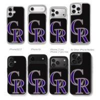 Colorado Rockies CR MLB team logo Chris Brown Phone Case Black Electroplated Silver For Iphone 11 To 17