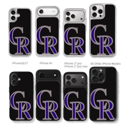 Colorado Rockies CR MLB team logo Chris Brown Phone Case Black Electroplated Silver For Iphone 11 To 17