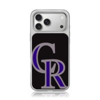 Colorado Rockies CR MLB team logo iPhone 17 Pro Max Electroplated Silver Case1