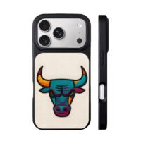 Colorful embroidered bull head iPhone 17 Pro Max Black Case