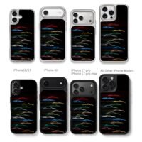 Colorful Porsche sports cars Chris Brown Phone Case Black Electroplated Silver For Iphone 11 To 17