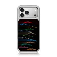 Colorful Porsche sports cars iPhone 17 Pro Max Electroplated Silver Case1