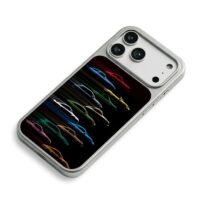 Colorful Porsche sports cars iPhone 17 Pro Max Electroplated Silver Case2