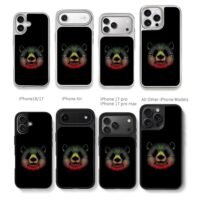 Colorful radial line art panda head Chris Brown Phone Case Black Electroplated Silver For Iphone 11 To 17