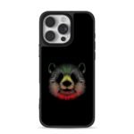 Colorful radial line art panda head Phone Case for iPhone 11-17 & Samsung Galaxy S24-S26