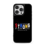 Colorful Strong Never Give Up iPhone 16 Pro Max Black Case
