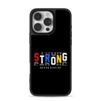 Colorful Strong Never Give Up iPhone 16 Pro Max Black Case