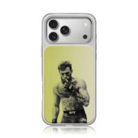 Conor McGregor UFC fighter halftone iPhone 17 Pro Max Electroplated Silver Case1