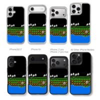 Contra classic NES pixel game scene Chris Brown Phone Case Black Electroplated Silver For Iphone 11 To 17