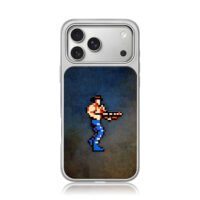 Contra pixel soldier with gun iPhone 17 Pro Max Electroplated Silver Case1