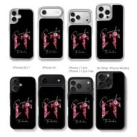 Corridos Tumbados rose logo Chris Brown Phone Case Black Electroplated Silver For Iphone 11 To 17