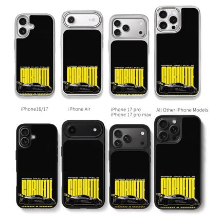 Corvette GT3R black supercar Chris Brown Phone Case Black Electroplated Silver For Iphone 11 To 17