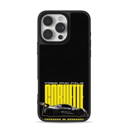 Corvette GT3R black supercar iPhone 16 Pro Max Black Case