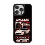 Corvette Z06 white sports car art Phone Case for iPhone 11-17 & Samsung Galaxy S24-S26