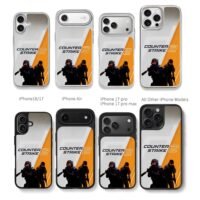 Counter Strike 2 two soldiers Chris Brown Phone Case Black Electroplated Silver For Iphone 11 To 17