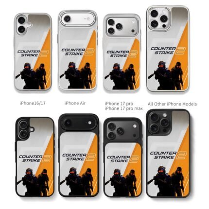 Counter Strike 2 two soldiers Chris Brown Phone Case Black Electroplated Silver For Iphone 11 To 17