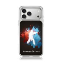 Counter Strike soldier splash iPhone 17 Pro Max Electroplated Silver Case1