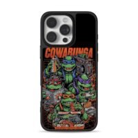 Cowabunga TMNT with pizza boombox iPhone 16 Pro Max Black Case