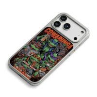Cowabunga TMNT with pizza boombox iPhone 17 Pro Max Electroplated Silver Case2
