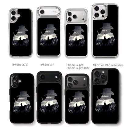 Cowboy on horse wild west moon Chris Brown Phone Case Black Electroplated Silver For Iphone 11 To 17