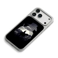 Cowboy on horse wild west moon iPhone 17 Pro Max Electroplated Silver Case2