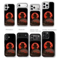 Cowboy red moon western horse train Chris Brown Phone Case Black Electroplated Silver For Iphone 11 To 17