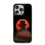 Cowboy red moon western horse train Phone Case for iPhone 11-17 & Samsung Galaxy S24-S26