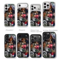 CR7 Cristiano Ronaldo collage Chris Brown Phone Case Black Electroplated Silver For Iphone 11 To 17
