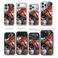 CR7 football club collage Chris Brown Phone Case Black Electroplated Silver For Iphone 11 To 17