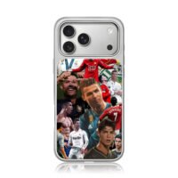 CR7 football club collage iPhone 17 Pro Max Electroplated Silver Case1