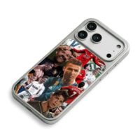 CR7 football club collage iPhone 17 Pro Max Electroplated Silver Case2