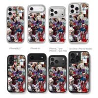CR7 football collage spiderman Chris Brown Phone Case Black Electroplated Silver For Iphone 11 To 17
