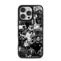 CR7 Man Utd football collage iPhone 16 Pro Max Black Case
