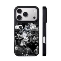 CR7 Man Utd football collage iPhone 17 Pro Max Black Case
