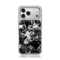 CR7 Man Utd football collage iPhone 17 Pro Max Electroplated Silver Case1