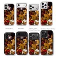 CR7 Manchester United collage Chris Brown Phone Case Black Electroplated Silver For Iphone 11 To 17